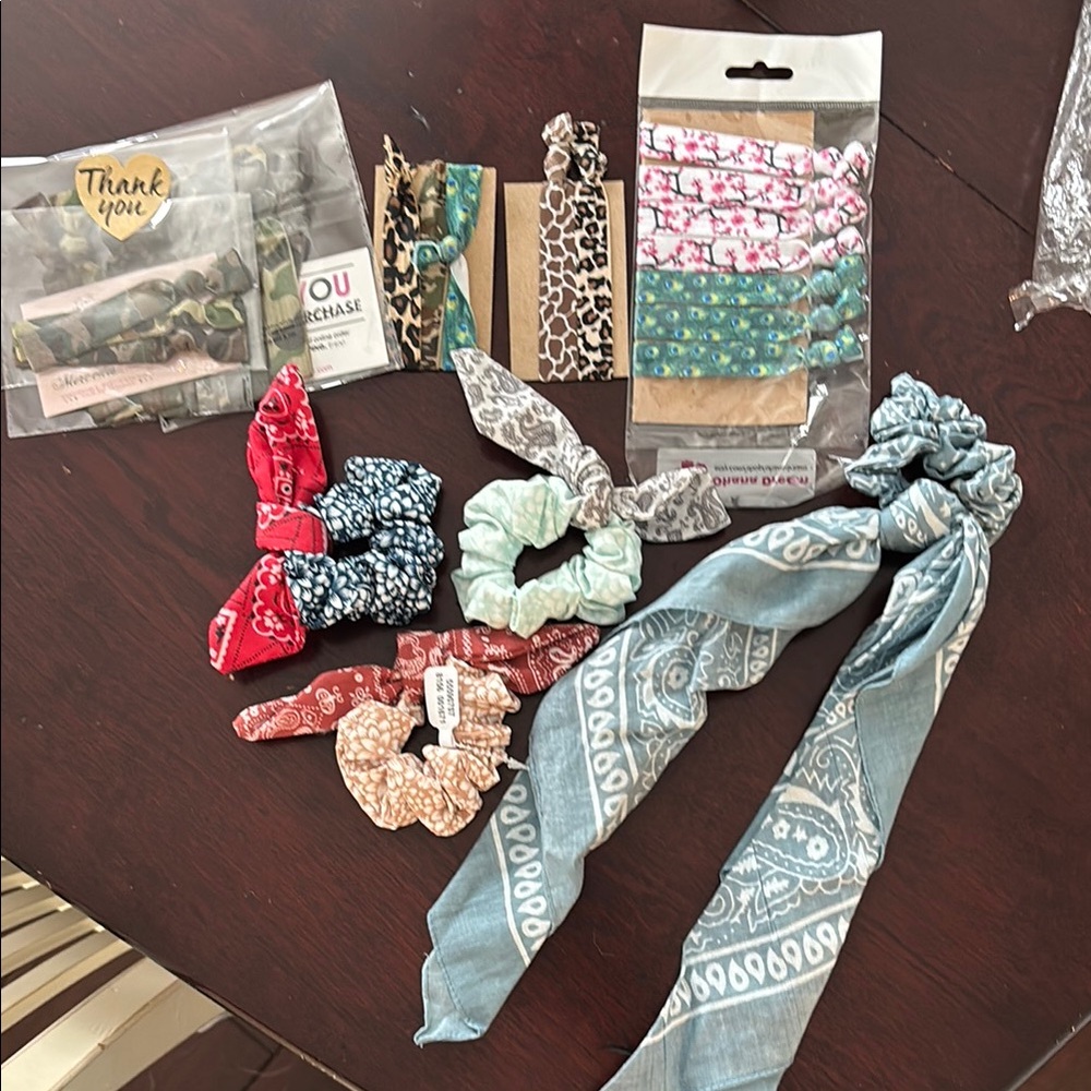 Assorted Hair scrunchies and ties